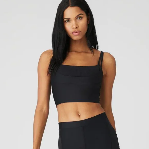 ALO Yoga | Tops | Airlift Street Goddess Bra Tank Black Size